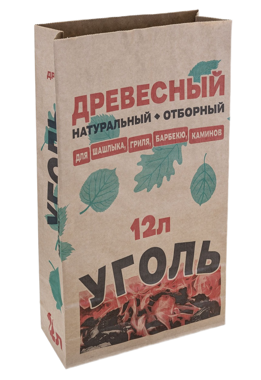 Бумажный пакет древесного угля 12 литров